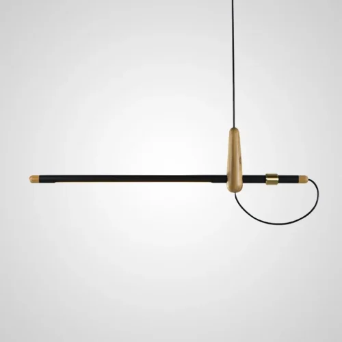Люстра подвесная BARCKER Light wood 213848-26 ImperiumLoft коричневая на 1 лампа, основание чёрное в стиле лофт минимализм 